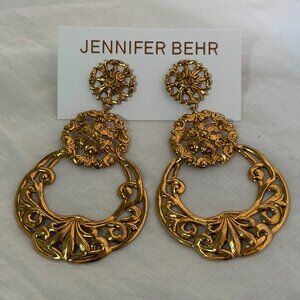 Jennifer Behr Gold Pendant Earrings